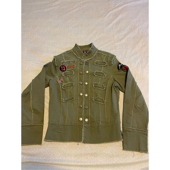 Emily the strange size medium olive military patch and pins jacket rare army gre - Picture 1 of 9
